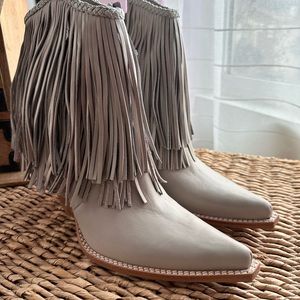 Jeffrey Campbell western ankle boot with fringe size 9